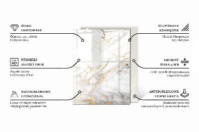 Blat masă dreptunghiular Vene de marmură în design