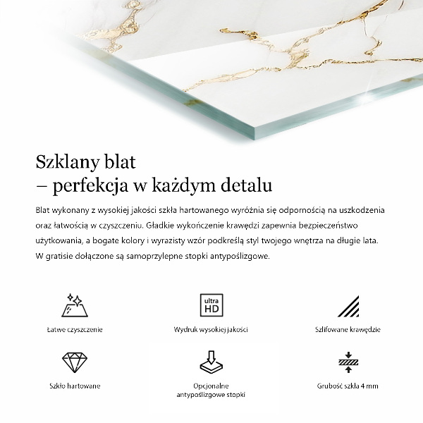 Blat masă dreptunghiular Vene de marmură în design