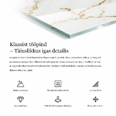 Blat masă dreptunghiular Vene de marmură în design