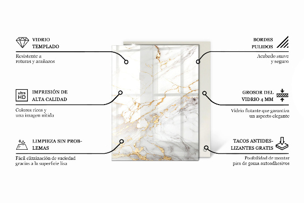 Blat masă dreptunghiular Vene de marmură în design