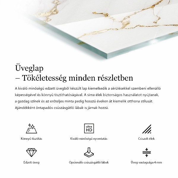 Blat masă dreptunghiular Vene de marmură în design