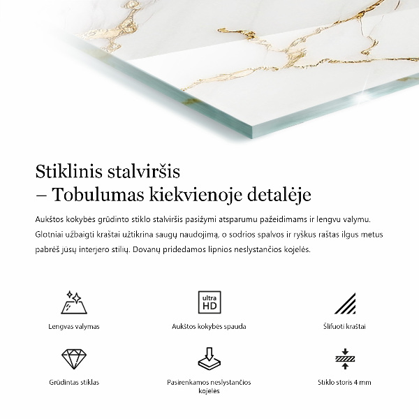 Blat masă dreptunghiular Vene de marmură în design