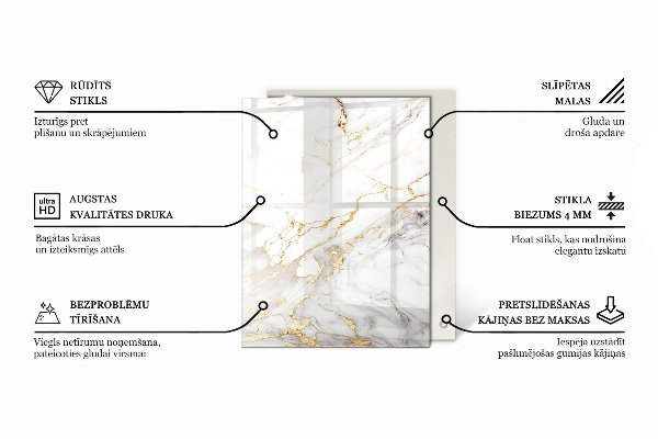 Blat masă dreptunghiular Vene de marmură în design