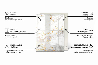 Blat masă dreptunghiular Vene de marmură în design