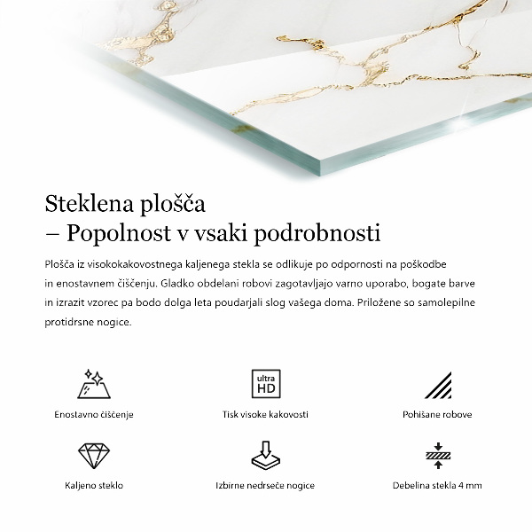 Blat masă dreptunghiular Vene de marmură în design
