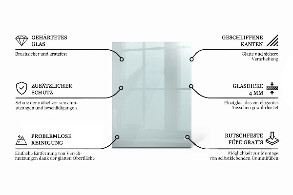 Blat de masă dreptunghiular transparent