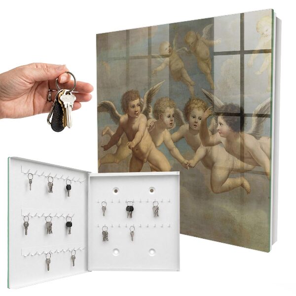 Dulap pentru chei Pictură barocă îngeri zburători Putti
