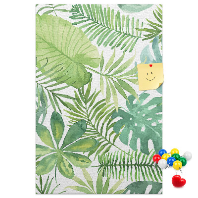 Tabla de pluta Model tropical cu frunze în nuanțe de verde