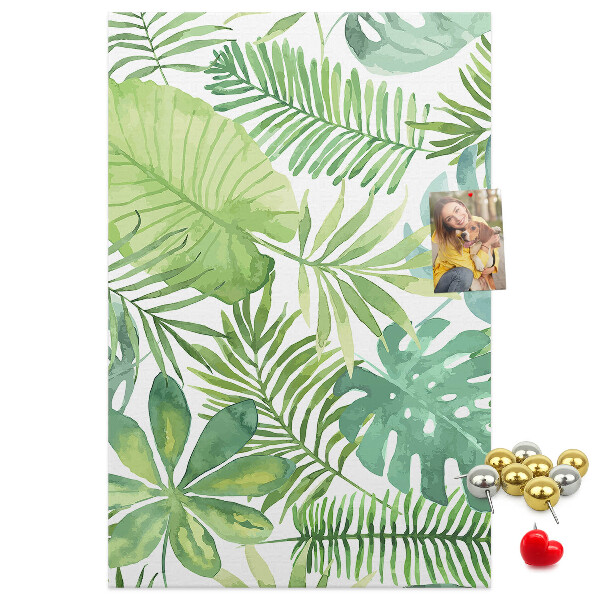 Tabla de pluta Model tropical cu frunze în nuanțe de verde