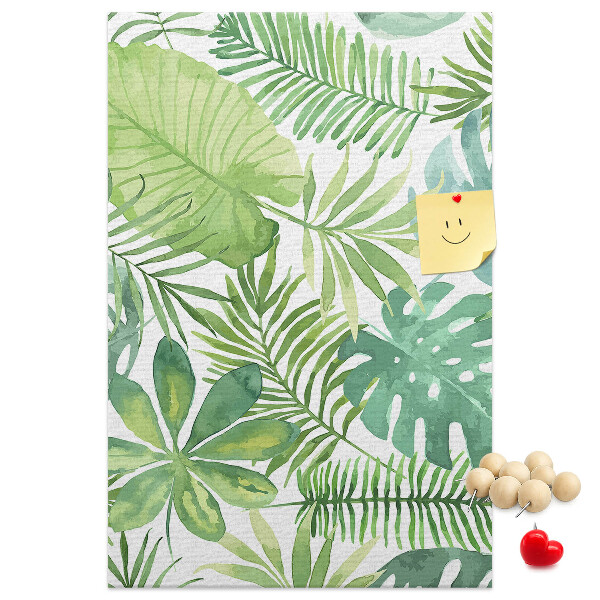 Tabla de pluta Model tropical cu frunze în nuanțe de verde