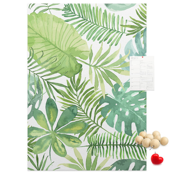 Tabla de pluta Model tropical cu frunze în nuanțe de verde