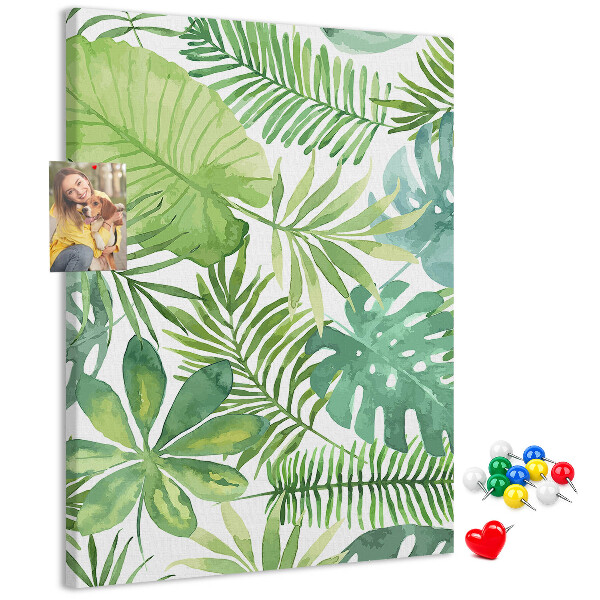 Tabla de pluta Model tropical cu frunze în nuanțe de verde