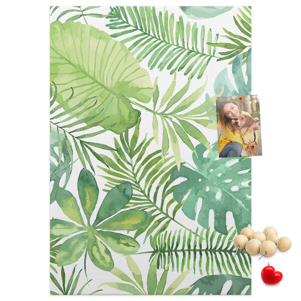 Tabla de pluta Model tropical cu frunze în nuanțe de verde