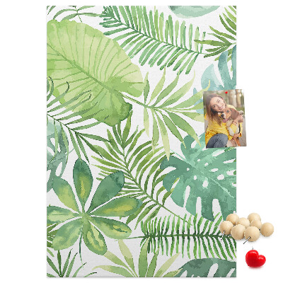 Tabla de pluta Model tropical cu frunze în nuanțe de verde