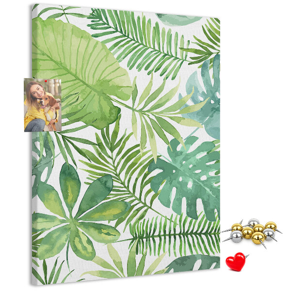 Tabla de pluta Model tropical cu frunze în nuanțe de verde