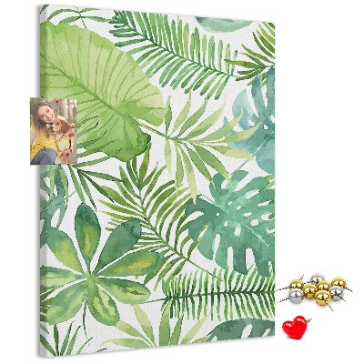 Tabla de pluta Model tropical cu frunze în nuanțe de verde