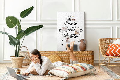 Tabla de pluta Timp pentru o aventură cu o inscripție inspiratoare