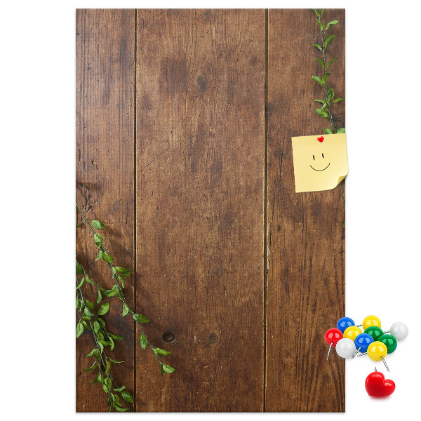 Tabla de pluta Lemn rustic cu ramuri verzi