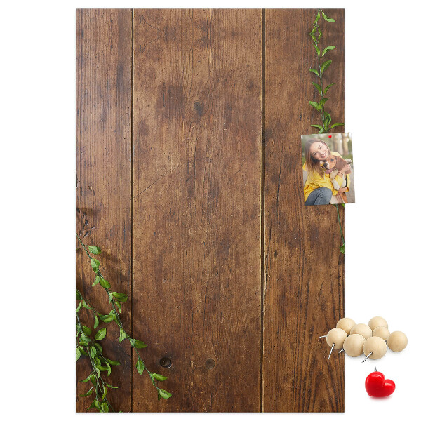 Tabla de pluta Lemn rustic cu ramuri verzi