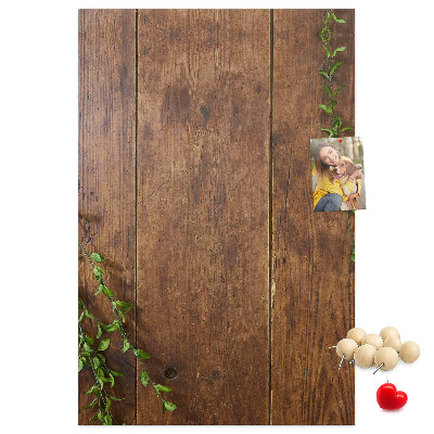 Tabla de pluta Lemn rustic cu ramuri verzi