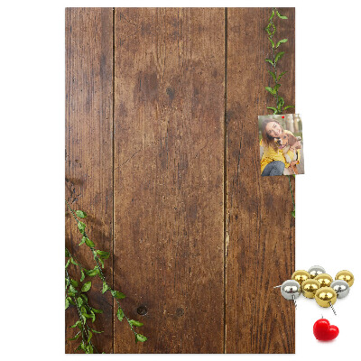 Tabla de pluta Lemn rustic cu ramuri verzi