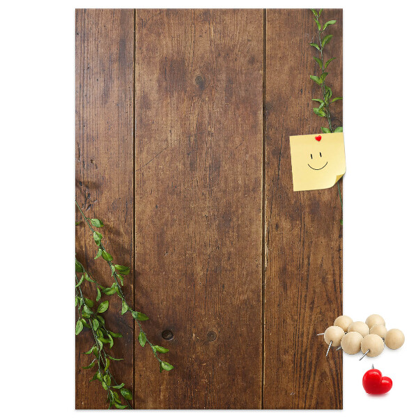 Tabla de pluta Lemn rustic cu ramuri verzi