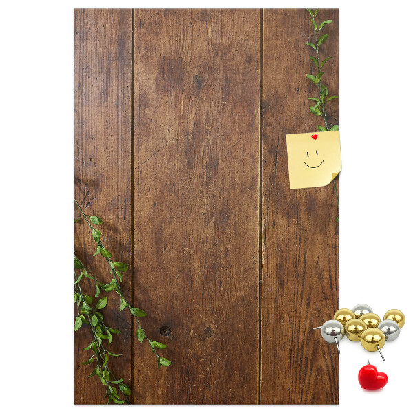 Tabla de pluta Lemn rustic cu ramuri verzi