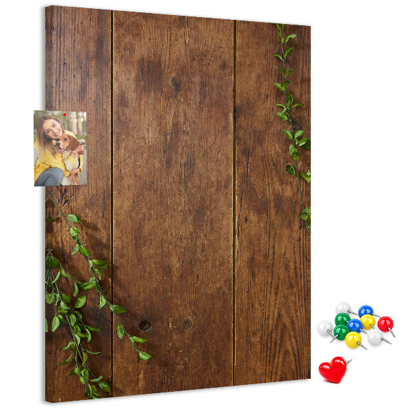 Tabla de pluta Lemn rustic cu ramuri verzi