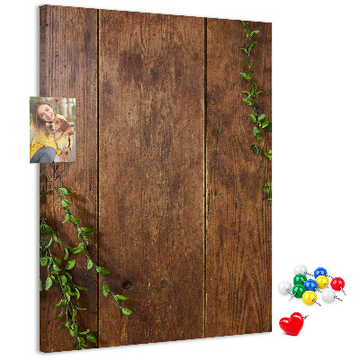 Tabla de pluta Lemn rustic cu ramuri verzi