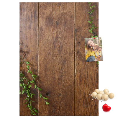 Tabla de pluta Lemn rustic cu ramuri verzi
