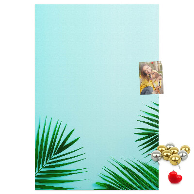 Tabla de pluta Frunze tropicale pe fundal albastru
