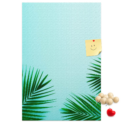 Tabla de pluta Frunze tropicale pe fundal albastru