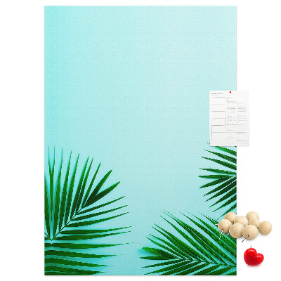 Tabla de pluta Frunze tropicale pe fundal albastru