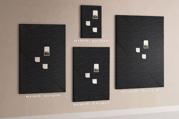 Panou plută Tablă neagră cu design minimalist