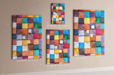 Tabla de pluta Pătrate colorate din lemn într-un mozaic