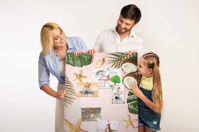Panou plută Model tropical cu frunze și scoici