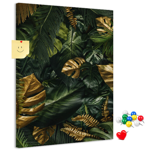 Tabla de pluta Frunze aurii într-o compoziție de plante tropicale