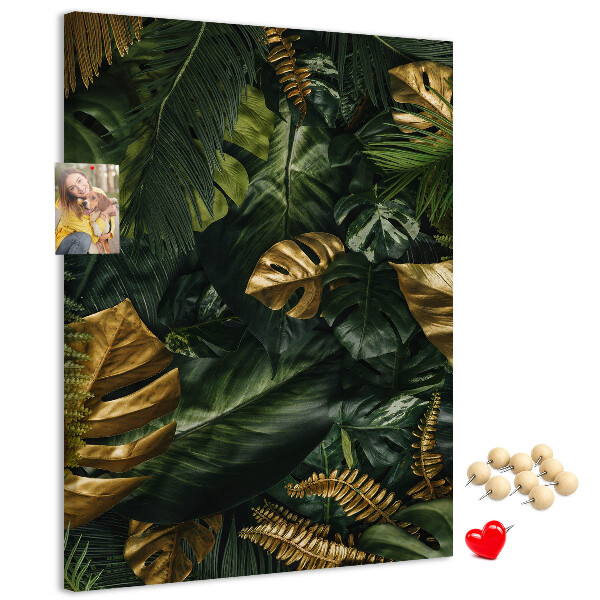 Tabla de pluta Frunze aurii într-o compoziție de plante tropicale