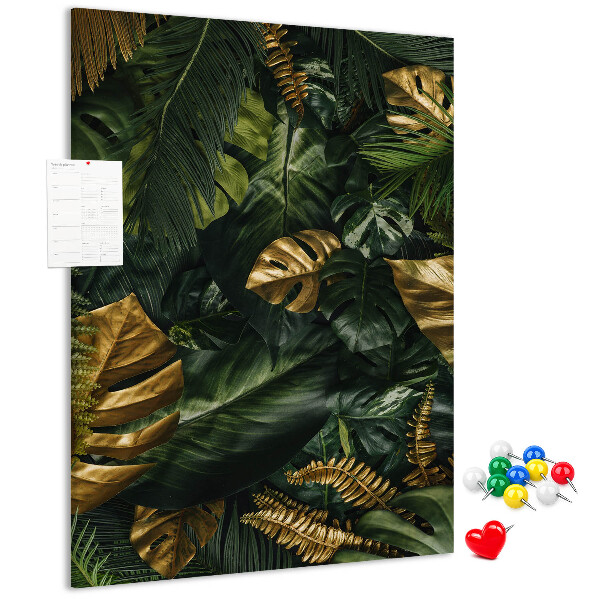 Tabla de pluta Frunze aurii într-o compoziție de plante tropicale