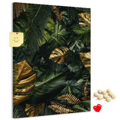 Tabla de pluta Frunze aurii într-o compoziție de plante tropicale