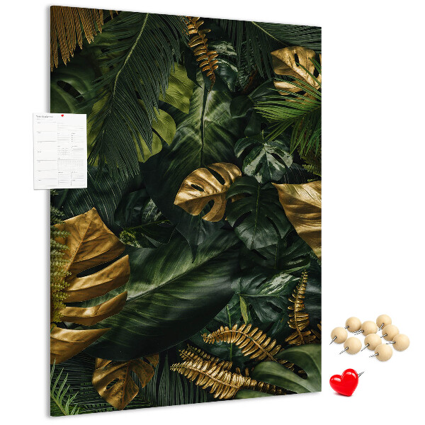 Tabla de pluta Frunze aurii într-o compoziție de plante tropicale