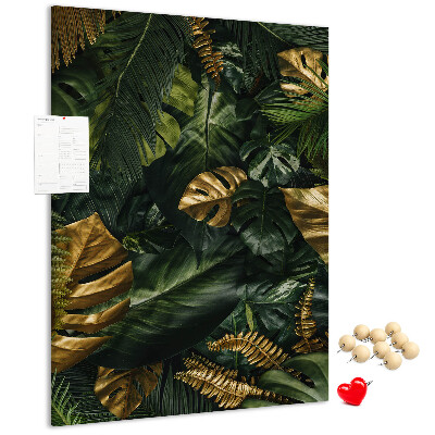 Tabla de pluta Frunze aurii într-o compoziție de plante tropicale