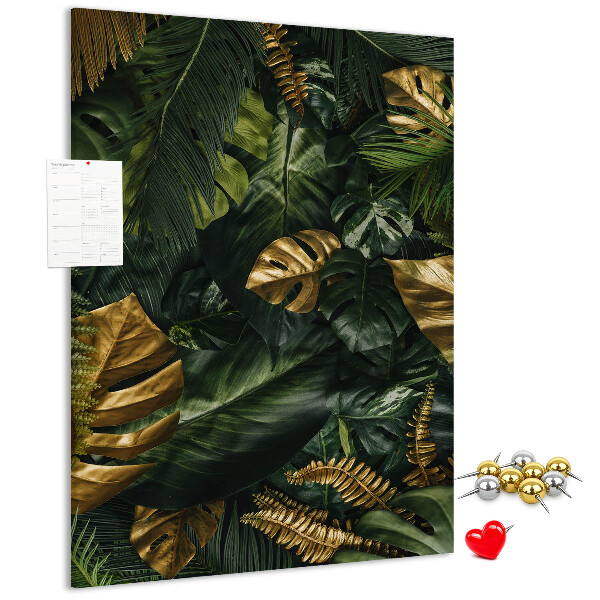 Tabla de pluta Frunze aurii într-o compoziție de plante tropicale