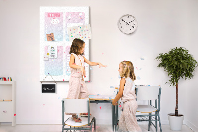 Panou plută Caiete colorate cu motiv de unicorn