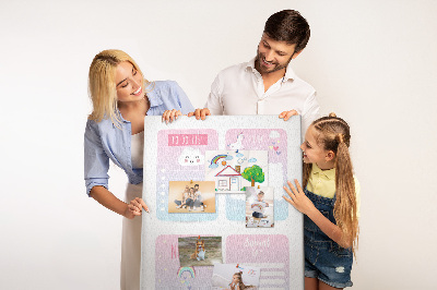 Panou plută Caiete colorate cu motiv de unicorn