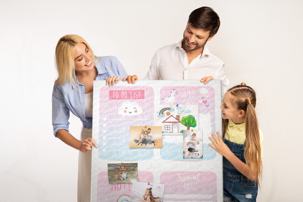 Panou plută Caiete colorate cu motiv de unicorn