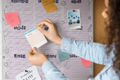 Tabla de pluta Calendar de ziua de naștere cu baloane colorate