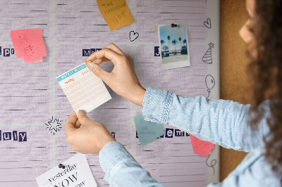 Tabla de pluta Calendar de ziua de naștere cu baloane colorate