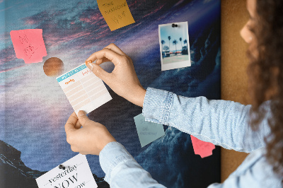 Panou plută Peisaj spațial cu planete și nori