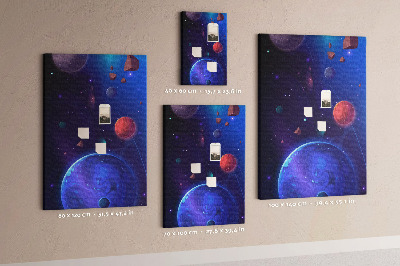 Tabla de pluta Peisaj spațial cu planete și asteroizi